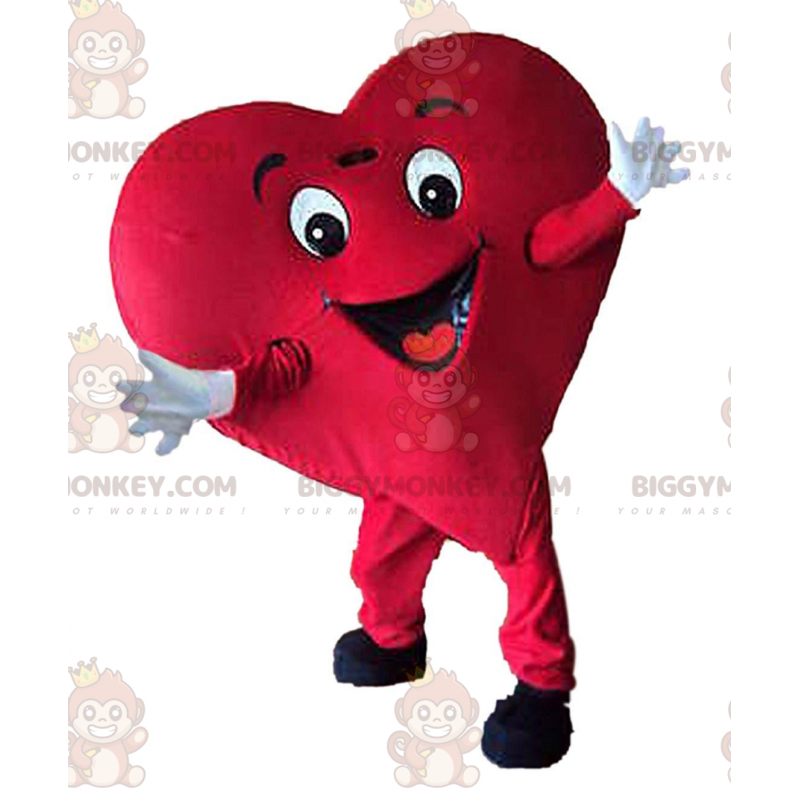 Costume de mascotte BIGGYMONKEY™ de cœur rouge géant, costume