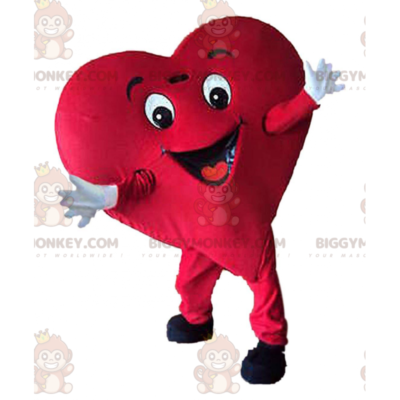 Disfraz de mascota BIGGYMONKEY™ de corazón rojo gigante