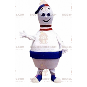 White and Blue Giant Bowling Pin BIGGYMONKEY™ Mascot Costume –