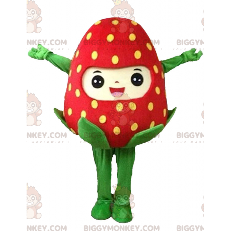 Costume da mascotte BIGGYMONKEY™ fragola rossa gigante, costume