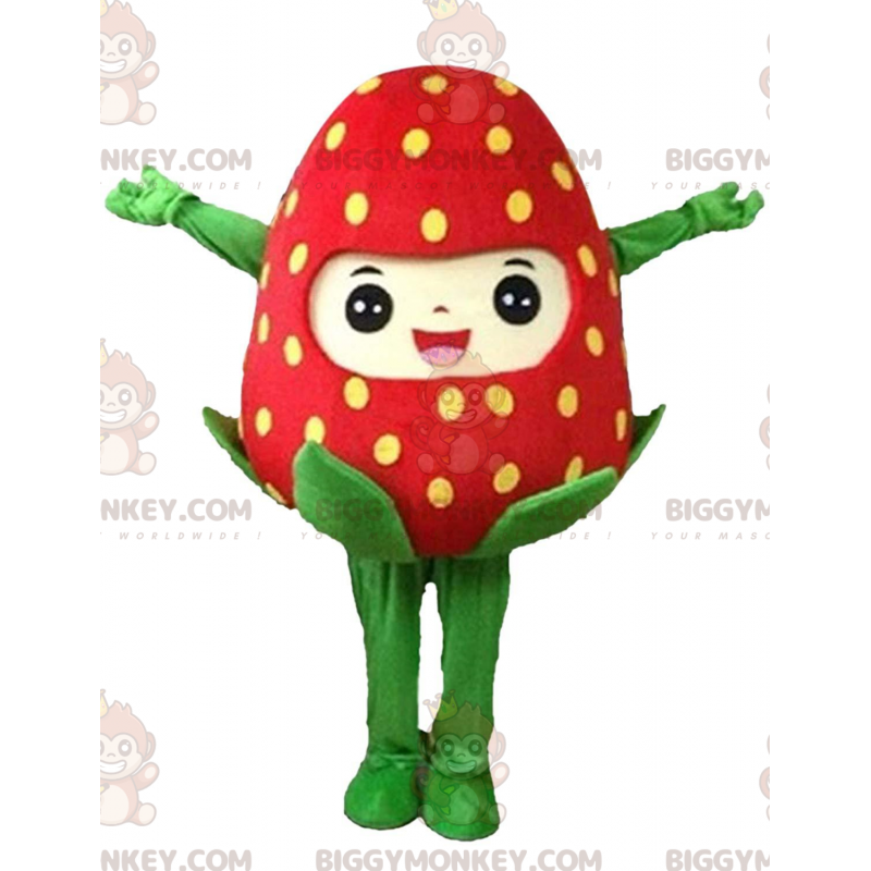 Riesiges rotes Erdbeer-BIGGYMONKEY™-Maskottchen-Kostüm