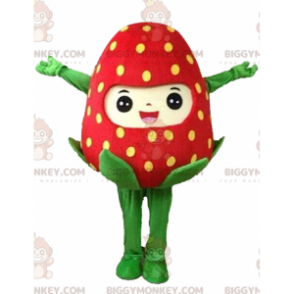 Traje de mascote de morango vermelho gigante BIGGYMONKEY™