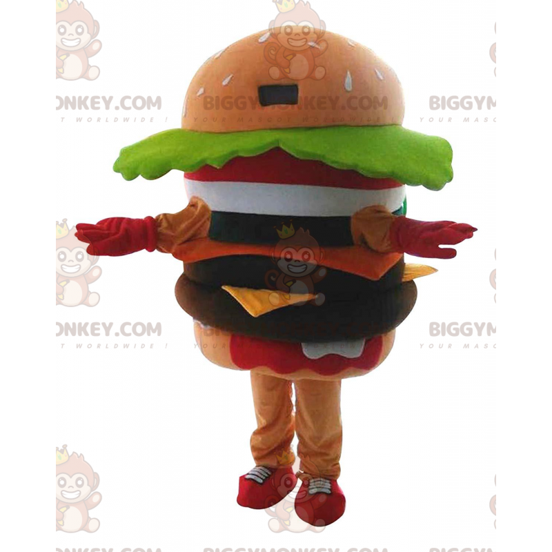 Costume da mascotte hamburger gigante BIGGYMONKEY™, costume da