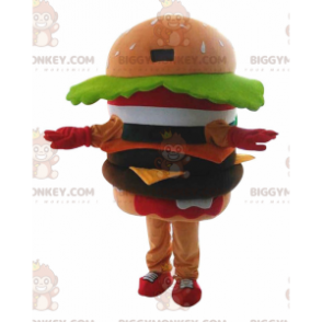 Jätteburgare BIGGYMONKEY™ maskotdräkt, hamburgerkostym