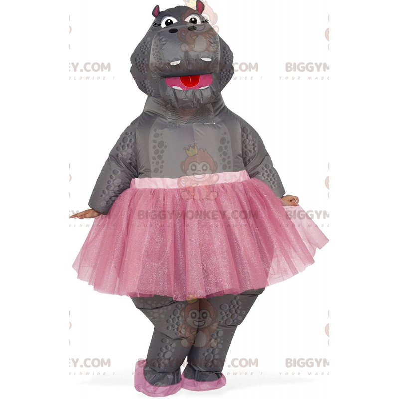 Costume de mascotte BIGGYMONKEY™ d'hippopotame gonflable en