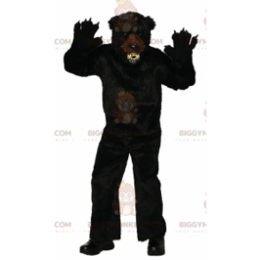 Fantasia de mascote de urso preto feroz BIGGYMONKEY™, fantasia