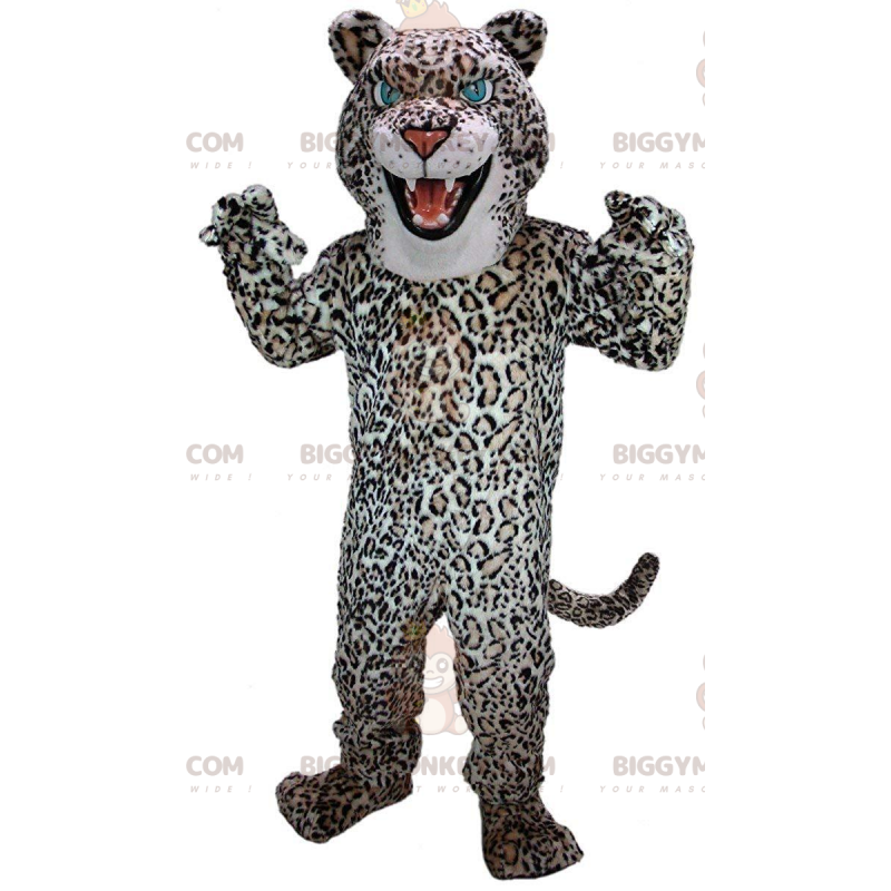 Leopard BIGGYMONKEY™ maskotkostume, plys kattekostume -