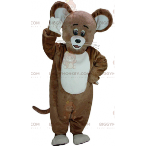 Disfraz de mascota de ratón marrón y blanco BIGGYMONKEY™
