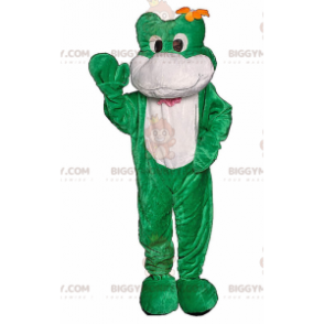 BIGGYMONKEY™ Costume da mascotte Rana verde con fiore in testa