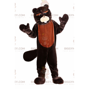 Traje de mascote BIGGYMONKEY™ de castor marrom, traje de