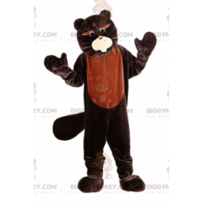 Costume de mascotte BIGGYMONKEY™ de castor marron, costume de