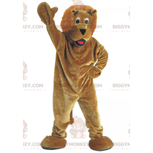 BIGGYMONKEY™ pluche bruine leeuw mascottekostuum, kattenkostuum