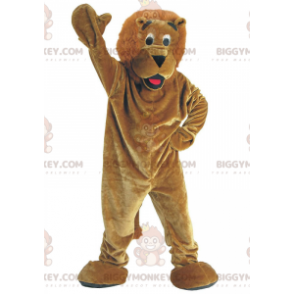 BIGGYMONKEY™ Braunes Plüsch-Löwen-Maskottchen-Kostüm