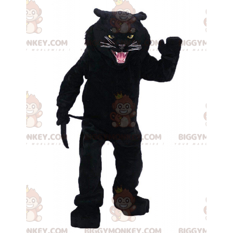 BIGGYMONKEY™ Roaring Black Panther maskotdräkt, vild kattdräkt