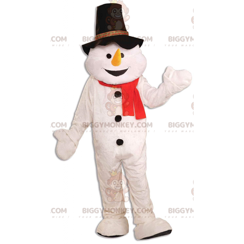 Costume de mascotte BIGGYMONKEY™ de bonhomme de neige avec un