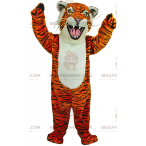 Costume da mascotte BIGGYMONKEY™ tigre arancione, bianca e nera