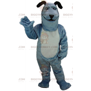 Costume de mascotte BIGGYMONKEY™ de chien bleu et blanc