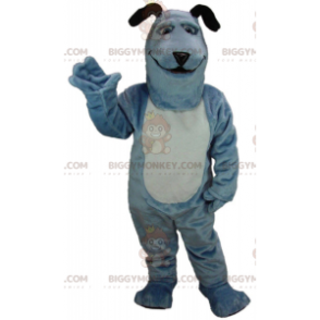 Costume da mascotte BIGGYMONKEY™ cane blu e bianco, costume da