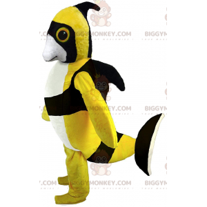 Traje de mascote BIGGYMONKEY™, peixe-anjo amarelo, traje de