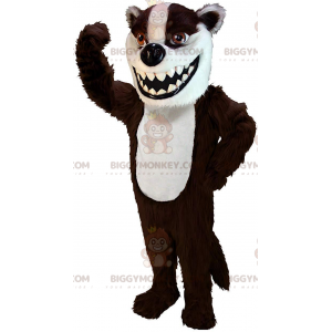Disfraz de mascota BIGGYMONKEY™ tejón marrón y blanco, disfraz