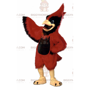 Röd kardinal BIGGYMONKEY™ maskotdräkt, jätte fågeldräkt -