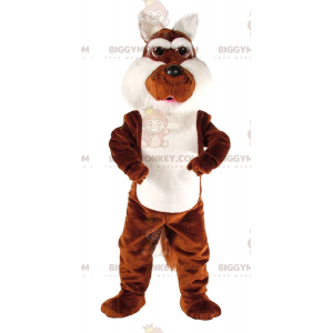 Braun-weißes Coyote BIGGYMONKEY™ Maskottchen-Kostüm