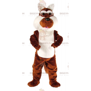 Costume de mascotte BIGGYMONKEY™ de coyote marron et blanc