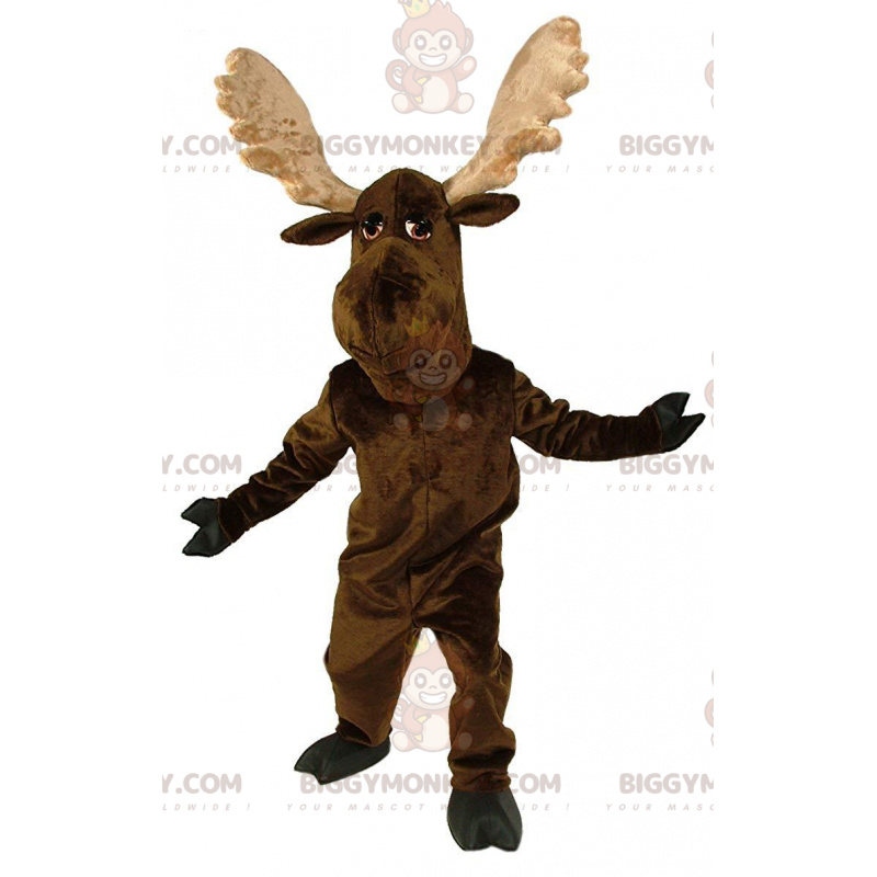 Maskotka BIGGYMONKEY™ z karibu, duży renifer, brązowy kostium