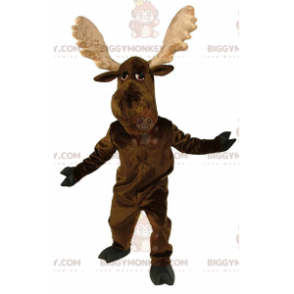 BIGGYMONKEY™ mascot costume of caribou, big reindeer, brown elk