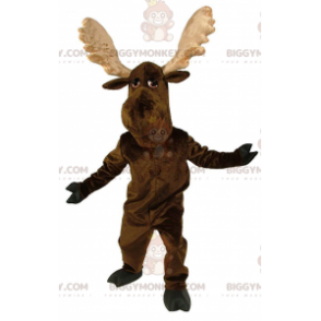 BIGGYMONKEY™ maskotdräkt av caribou, stora renar, brun