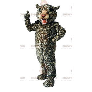 Fierce Leopard BIGGYMONKEY™ maskottiasu, pehmo kissan puku -