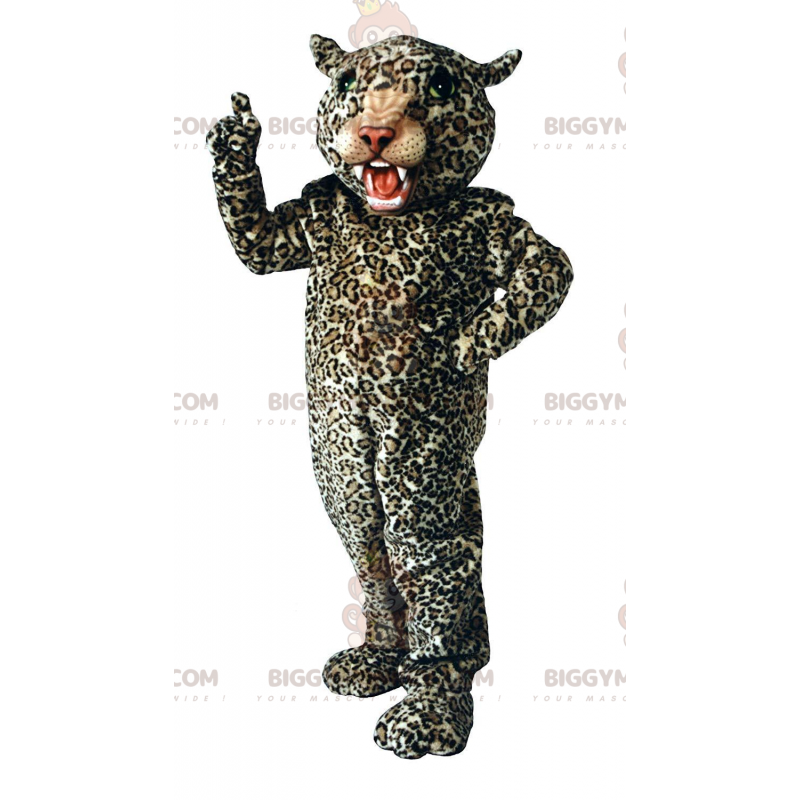 Costume mascotte BIGGYMONKEY™ leopardo feroce, costume felino