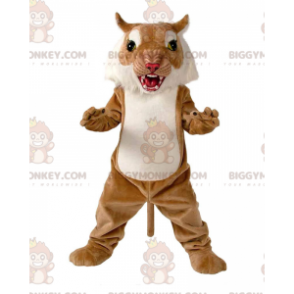 BIGGYMONKEY™ Wildcat brun og hvid maskot kostume, Cougar