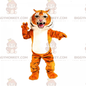 Costume da mascotte BIGGYMONKEY™ tigre arancione, bianca e nera