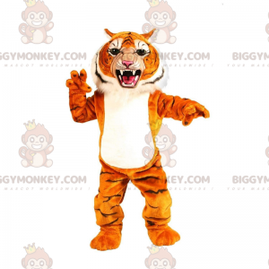 Wild aussehendes BIGGYMONKEY™ Maskottchen-Kostüm in Orange