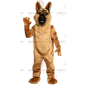 BIGGYMONKEY™ Brun schæfer-maskotkostume, lodnet hundekostume -