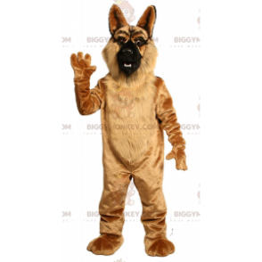 BIGGYMONKEY™ Brauner Schäferhund-Maskottchen-Kostüm, pelziger