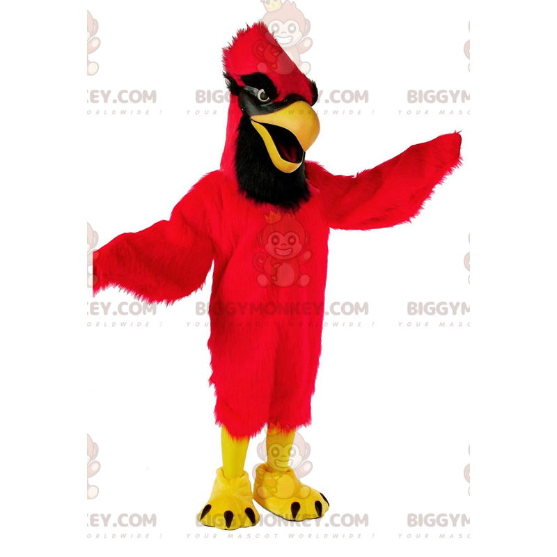 Röd kardinal BIGGYMONKEY™ maskotdräkt, jätte fågeldräkt -