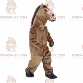 Costume de mascotte BIGGYMONKEY™ de cheval marron, costume de