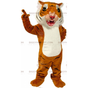 Costume da mascotte BIGGYMONKEY™ tigre arancione, bianca e nera