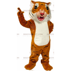 Fierce Looking Orange, White & Black Tiger BIGGYMONKEY™ Mascot
