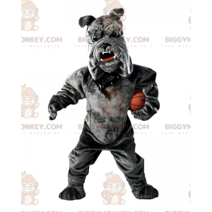 Bulldog BIGGYMONKEY™ mascottekostuum, grijs pluche