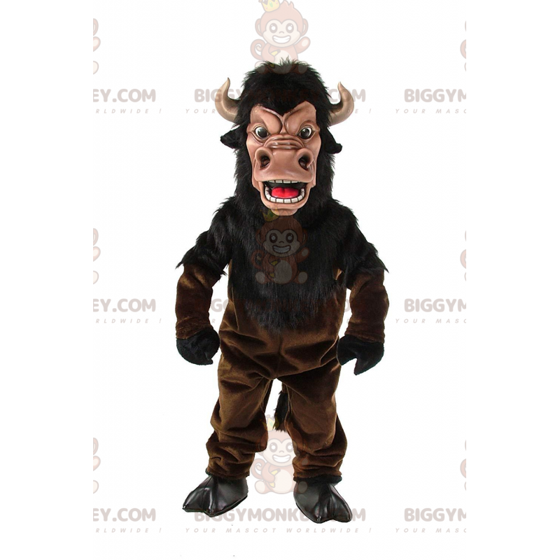 Brown buffalo BIGGYMONKEY™ mascot costume, buffalo costume with