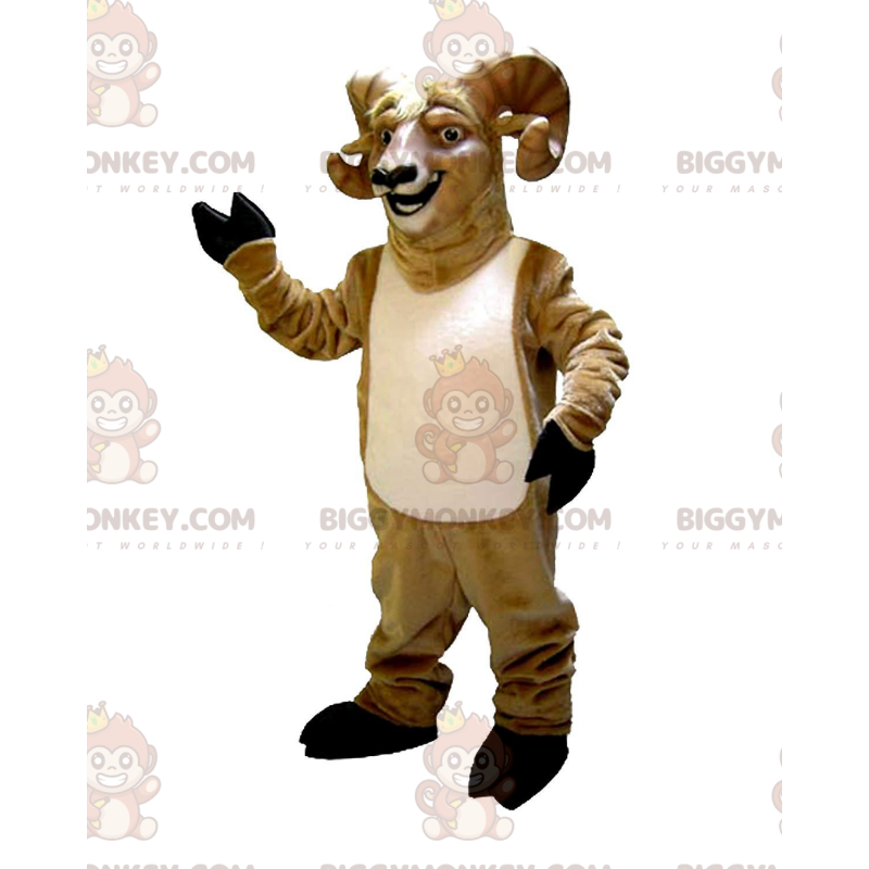 BIGGYMONKEY™ Maskottchenkostüm Ziege mit Hörnern, Widderkostüm