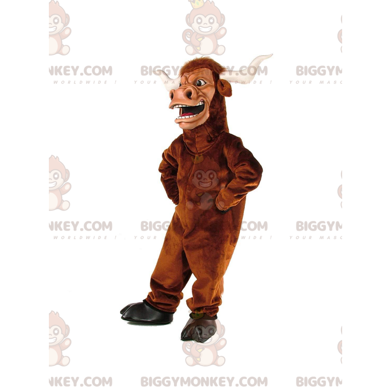 Costume de mascotte BIGGYMONKEY™ de buffle marron, costume de