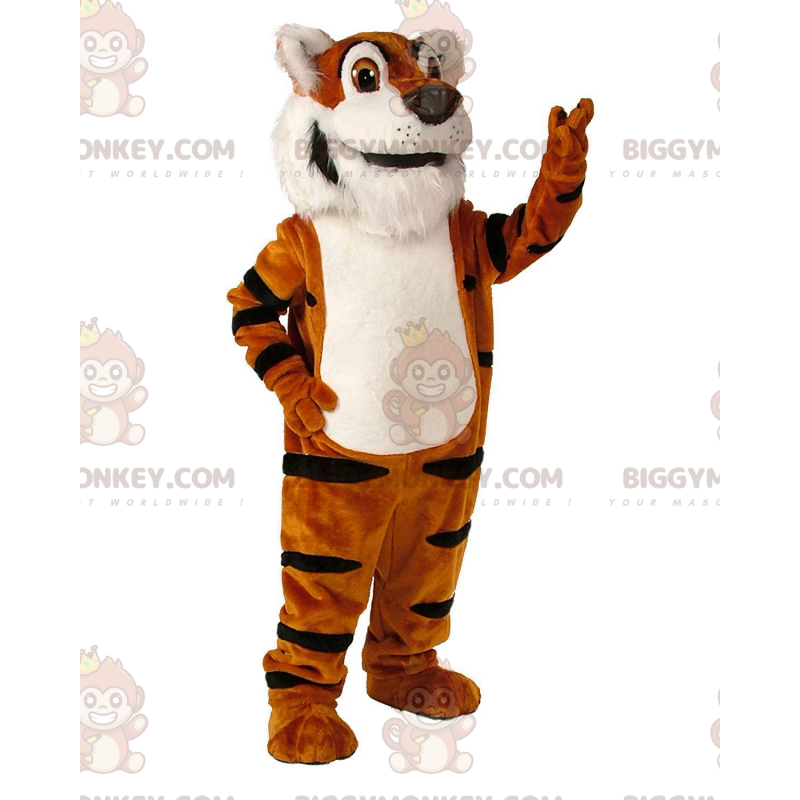 Miękki realistyczny pomarańczowy, biały i czarny tygrys kostium