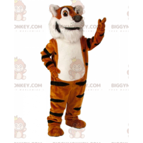 Costume de mascotte BIGGYMONKEY™ de tigre orange, blanc et noir