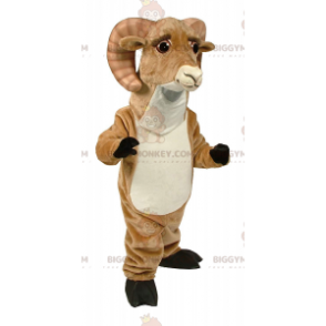 Disfraz de mascota BIGGYMONKEY™ de carnero marrón y blanco con