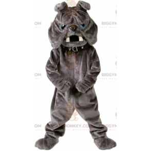 Bulldog BIGGYMONKEY™ mascottekostuum, grijs pluche