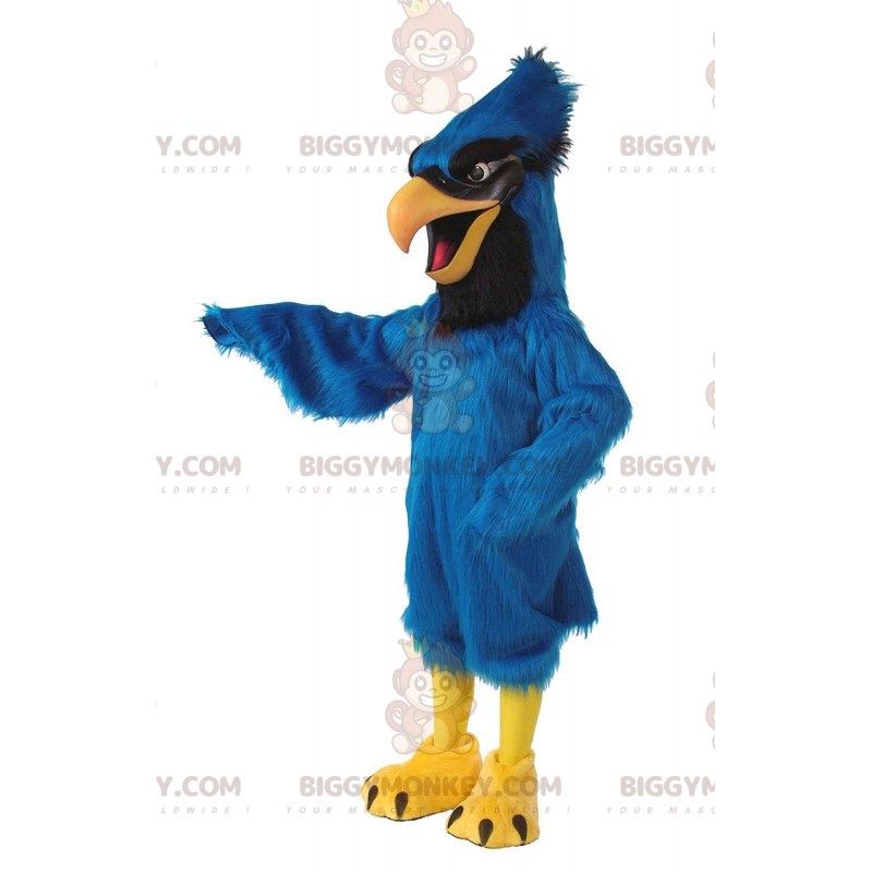 Costume de mascotte BIGGYMONKEY™ de Geai de Steller, costume de